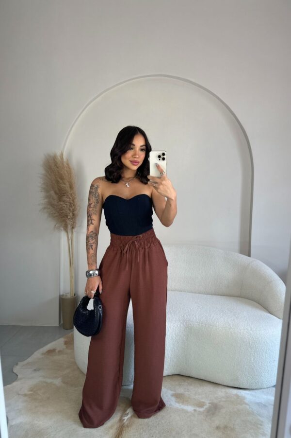 Calça Pantalona Candy com Cós Alto