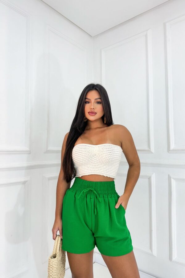 Shorts Moderno Poliéster Verde Bandeira