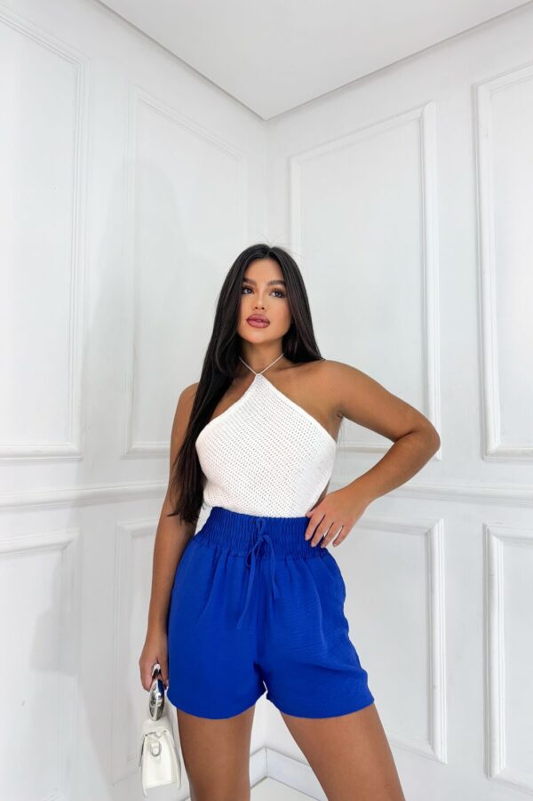 Shorts Poliéster Confortável Azul Royal