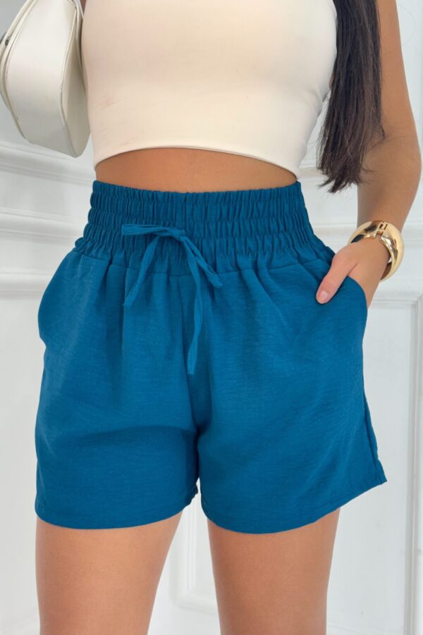Shorts Shorts Casual 100% Poliéster Azul Petróleo - Image 4