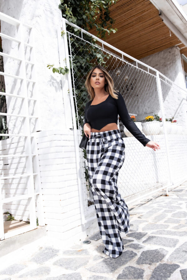 Calça Pantalona Xadrez Elegante - Image 10