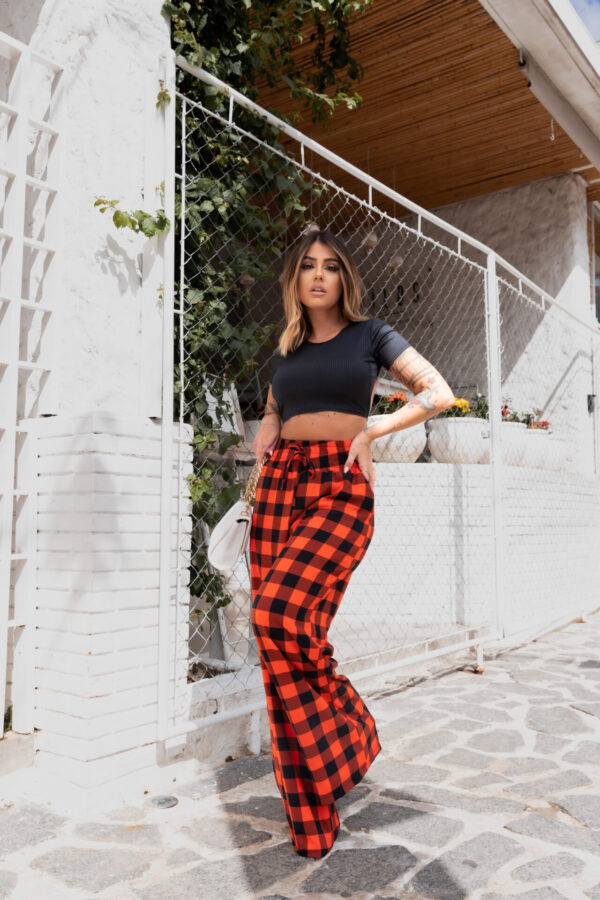 Calça Pantalona Xadrez Clássica